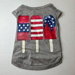 Small Dog Shirt With American Flag Popsicles Patriotic Pet Outfit Fourth of July